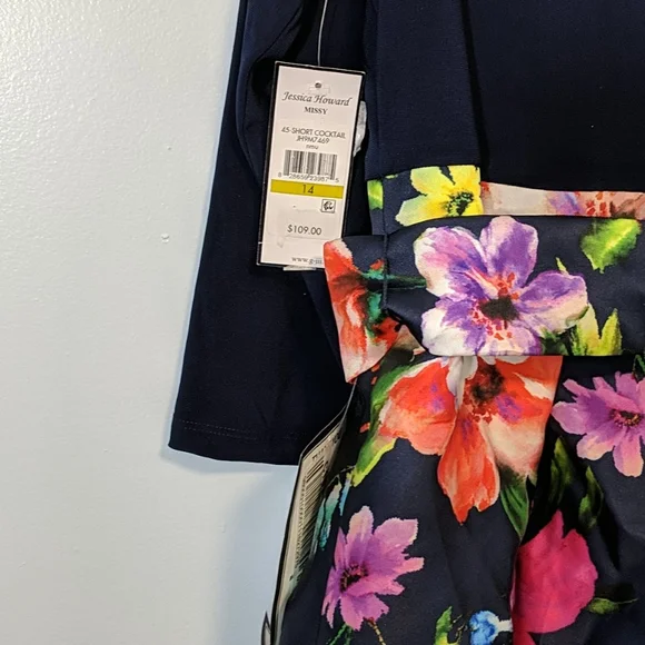 Jessica Howard Women Floral Pleated Cocktail Dress - Picture 7 of 9